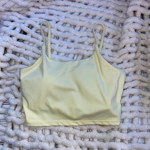 pale yellow longline sports bra